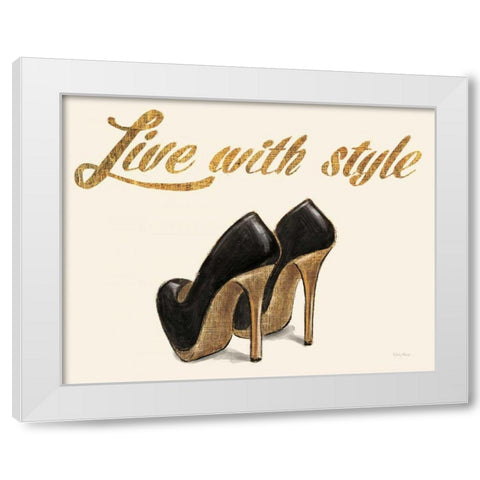 Shoe Festish Live with Style Clean White Modern Wood Framed Art Print by Adams, Emily