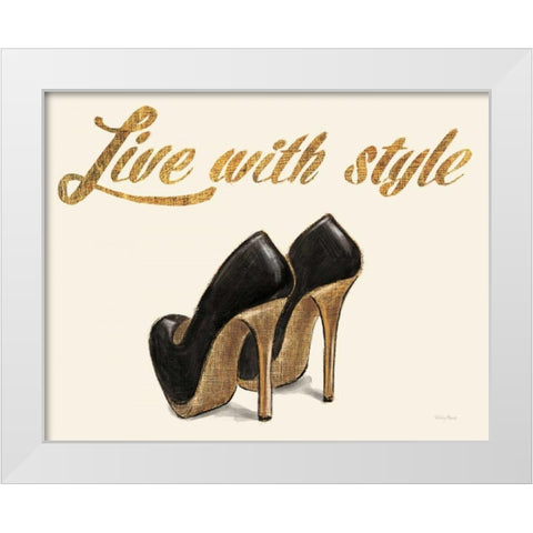 Shoe Festish Live with Style Clean White Modern Wood Framed Art Print by Adams, Emily