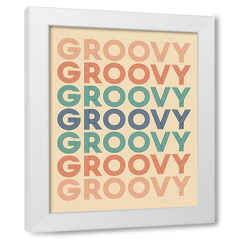 Retro Words I Cream White Modern Wood Framed Art Print by Wild Apple Portfolio