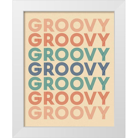 Retro Words I Cream White Modern Wood Framed Art Print by Wild Apple Portfolio