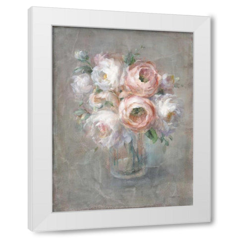 Pale Summer Blooms I White Modern Wood Framed Art Print by Nai, Danhui