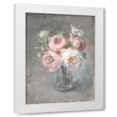 Pale Summer Blooms II White Modern Wood Framed Art Print by Nai, Danhui