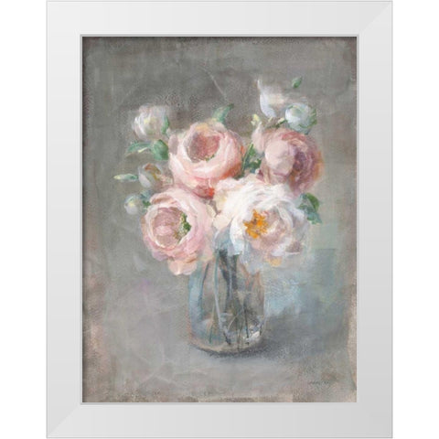 Pale Summer Blooms II White Modern Wood Framed Art Print by Nai, Danhui