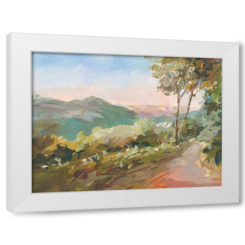 Valley Views White Modern Wood Framed Art Print by Nai, Danhui