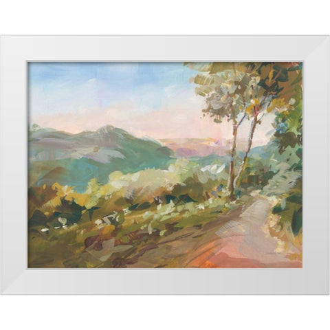 Valley Views White Modern Wood Framed Art Print by Nai, Danhui