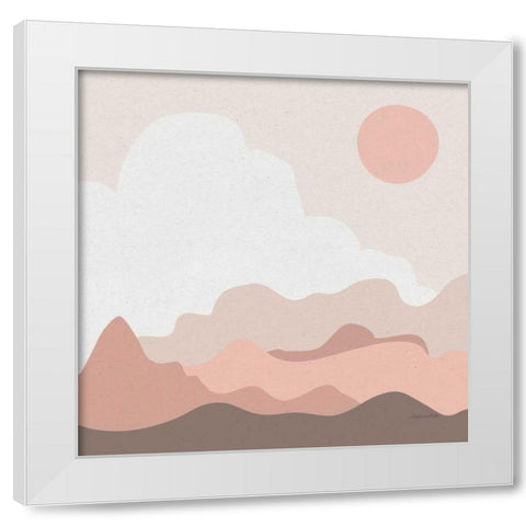 Mountainous I Pink White Modern Wood Framed Art Print by Miller, Sara Zieve