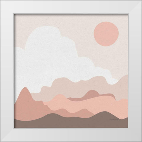 Mountainous I Pink White Modern Wood Framed Art Print by Miller, Sara Zieve