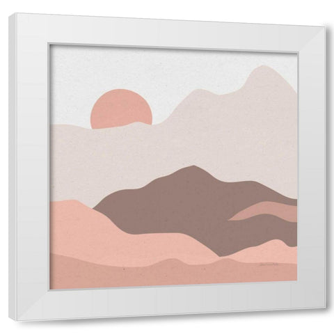 Mountainous II Pink White Modern Wood Framed Art Print by Miller, Sara Zieve