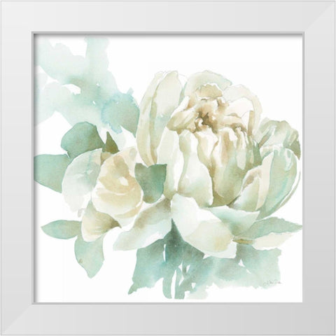 Poetic Blooming I White Modern Wood Framed Art Print by Pete, Katrina