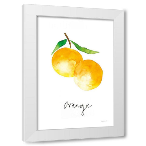 Single Orange White Modern Wood Framed Art Print by Charro, Mercedes Lopez