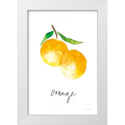 Single Orange White Modern Wood Framed Art Print by Charro, Mercedes Lopez
