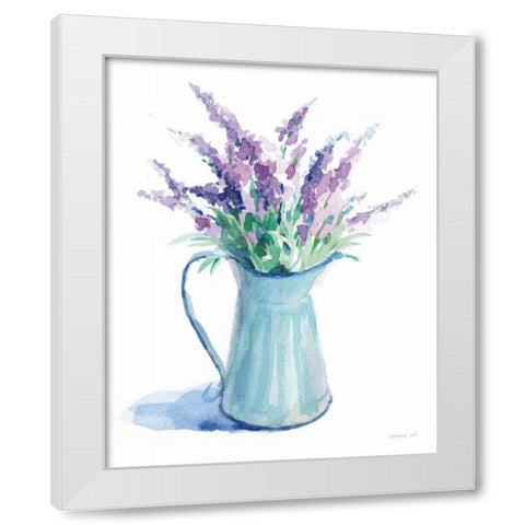 Farmstand Lavender White Modern Wood Framed Art Print by Nai, Danhui