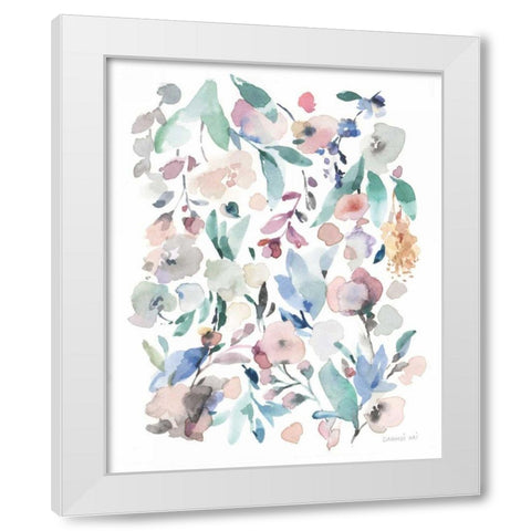Breezy Florals III White Modern Wood Framed Art Print by Nai, Danhui
