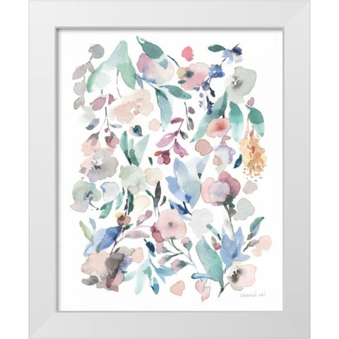 Breezy Florals III White Modern Wood Framed Art Print by Nai, Danhui