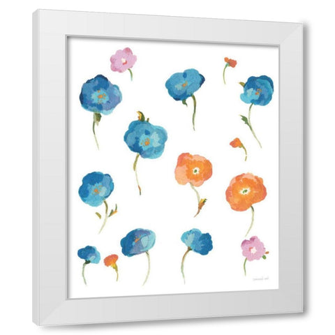 Retro Flowers I White Modern Wood Framed Art Print by Nai, Danhui