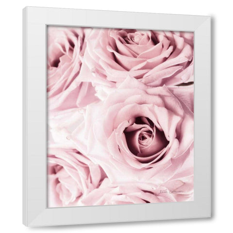 Pink Rose Cluster Crop White Modern Wood Framed Art Print by Catterall, Elise