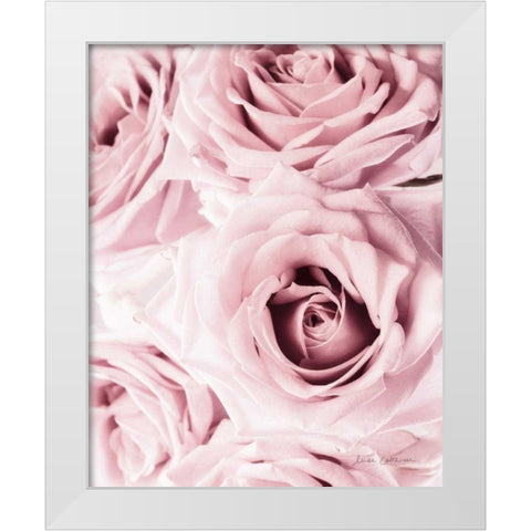 Pink Rose Cluster Crop White Modern Wood Framed Art Print by Catterall, Elise