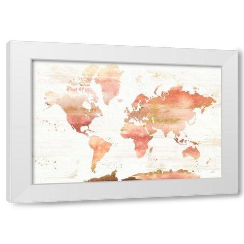 Desert Blooms Abstract Map White Modern Wood Framed Art Print by Marshall, Laura