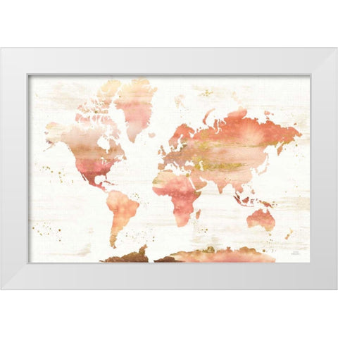 Desert Blooms Abstract Map White Modern Wood Framed Art Print by Marshall, Laura