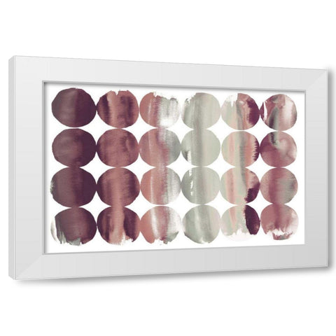 Summer Dots Plum Horizontal White Modern Wood Framed Art Print by DeNeige, Elyse