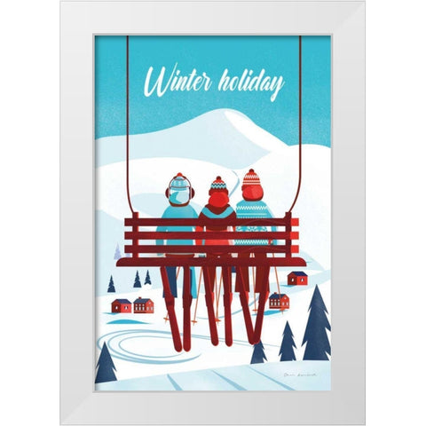 Winter Holiday White Modern Wood Framed Art Print by Escalante, Omar