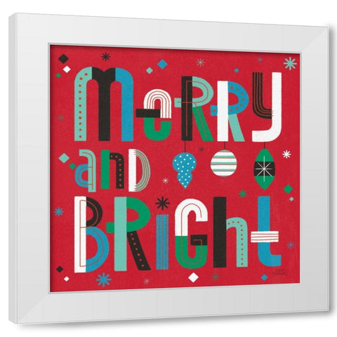 Retro Holiday IV Bright White Modern Wood Framed Art Print by Marshall, Laura