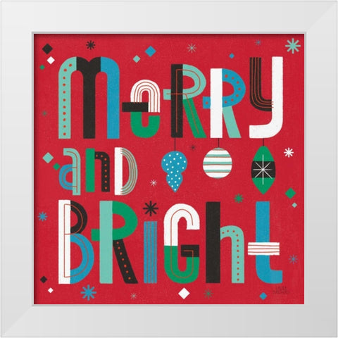 Retro Holiday IV Bright White Modern Wood Framed Art Print by Marshall, Laura