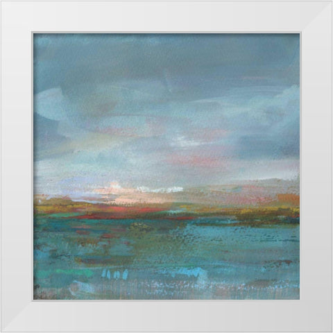 Open Water Sunrise White Modern Wood Framed Art Print by Nai, Danhui