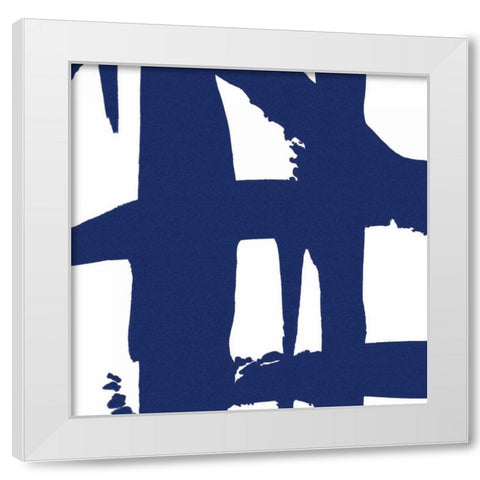 Crossing Paths I Cobalt White Modern Wood Framed Art Print by Adams, Sarah