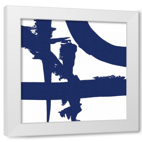 Crossing Paths II Cobalt White Modern Wood Framed Art Print by Adams, Sarah