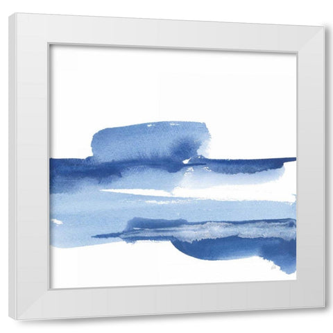 Classic Blue I White Modern Wood Framed Art Print by Paschke, Chris