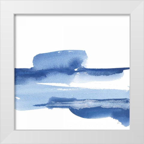Classic Blue I White Modern Wood Framed Art Print by Paschke, Chris