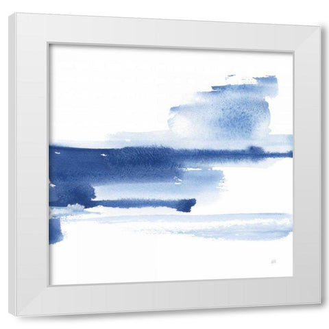 Classic Blue III White Modern Wood Framed Art Print by Paschke, Chris