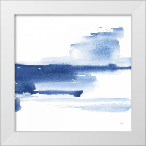 Classic Blue III White Modern Wood Framed Art Print by Paschke, Chris