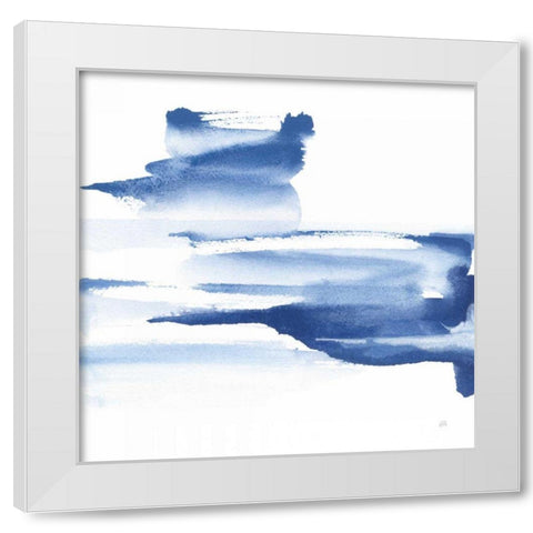 Classic Blue IV White Modern Wood Framed Art Print by Paschke, Chris