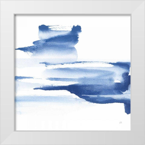Classic Blue IV White Modern Wood Framed Art Print by Paschke, Chris