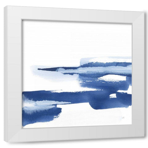 Classic Blue VI White Modern Wood Framed Art Print by Paschke, Chris