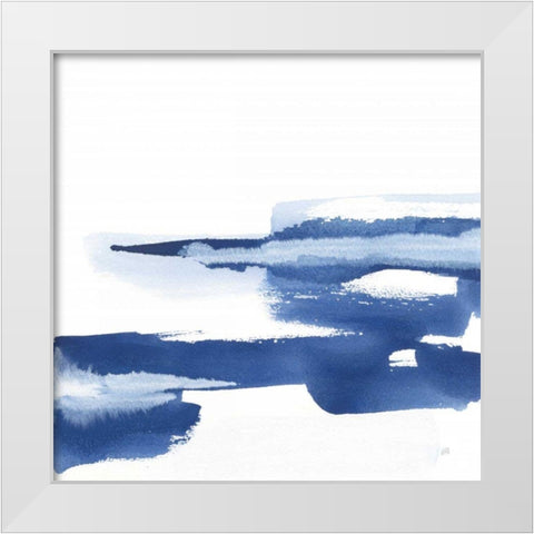 Classic Blue VI White Modern Wood Framed Art Print by Paschke, Chris