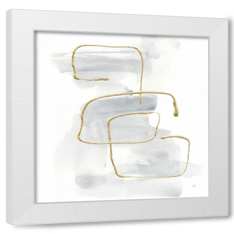 Cool Gray Gold I White Modern Wood Framed Art Print by Paschke, Chris