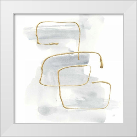 Cool Gray Gold I White Modern Wood Framed Art Print by Paschke, Chris