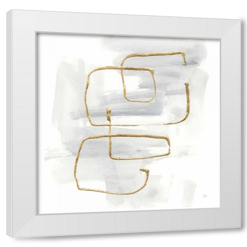 Cool Gray Gold II White Modern Wood Framed Art Print by Paschke, Chris