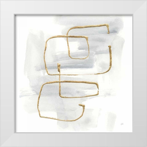 Cool Gray Gold II White Modern Wood Framed Art Print by Paschke, Chris
