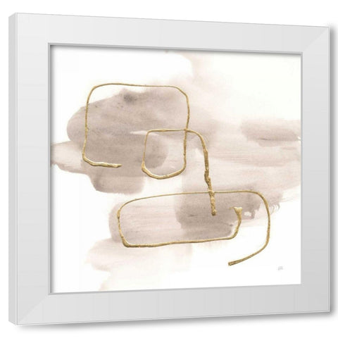 Warm Gray Gold I White Modern Wood Framed Art Print by Paschke, Chris