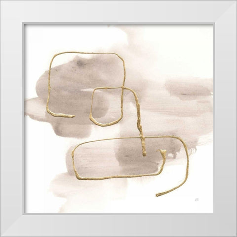 Warm Gray Gold I White Modern Wood Framed Art Print by Paschke, Chris