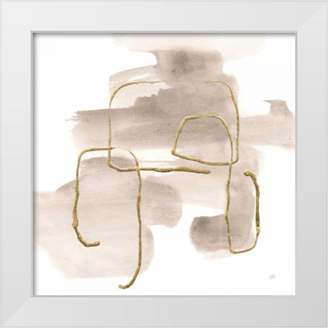 Warm Gray Gold II White Modern Wood Framed Art Print by Paschke, Chris