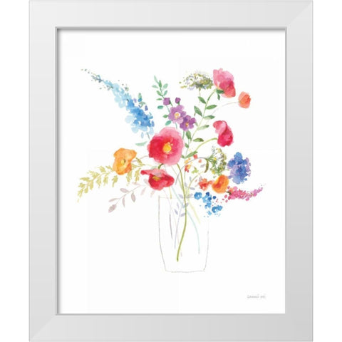 Semi Abstract Floral II White Modern Wood Framed Art Print by Nai, Danhui