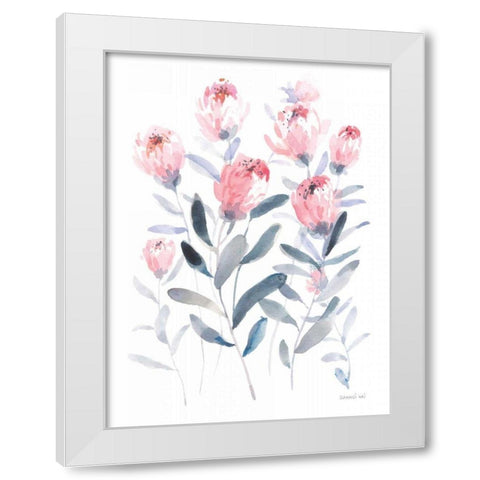 All the Protea White Modern Wood Framed Art Print by Nai, Danhui