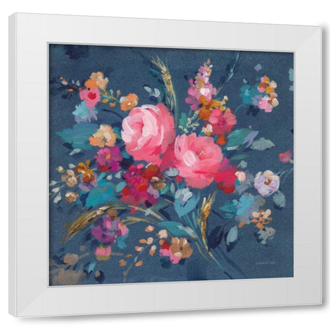 Joyful Bouquet White Modern Wood Framed Art Print by Nai, Danhui