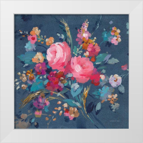 Joyful Bouquet White Modern Wood Framed Art Print by Nai, Danhui