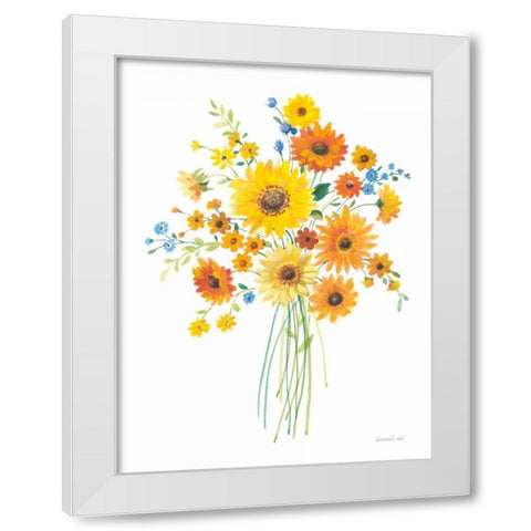 Sunshine Bouquet I White Modern Wood Framed Art Print by Nai, Danhui